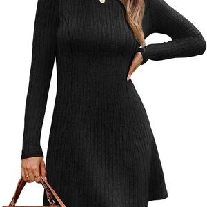 Fall Dresses for Women 2025 Long Sleeve Crew Neck Sweater Dress